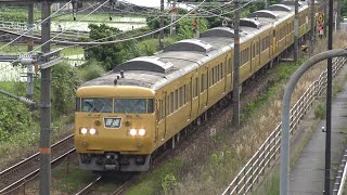 【4K】JR山陽本線　普通列車117系電車　ｵｶE-08編成+ｵｶE-07編成