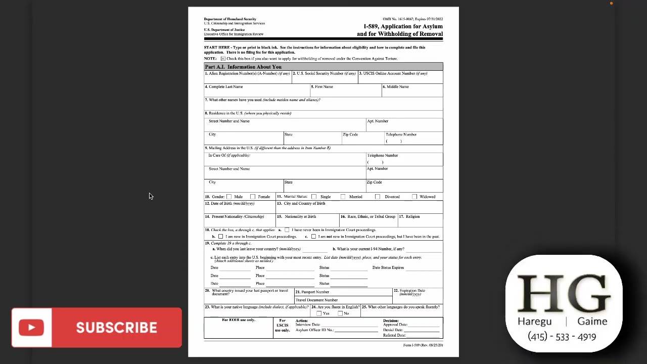 How To Complete The I 589 Asylum Application In Tigrigna - YouTube