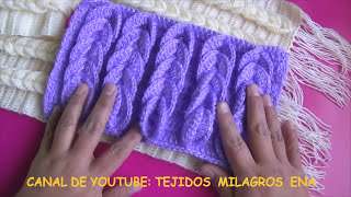 Como tejer la Bufanda N° 1 o chalina a crochet en punto TRENZAS EN RELIEVES paso a paso para damas