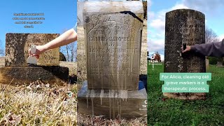 GRAVESTONE CLEANING TIKTOK COMPILATION - Tiktok Binge