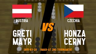 BMAB-AT 2nd Tournament - Greti Mayr vs Honza Cerny - 2015.03.29 - Backgammon Game Replay