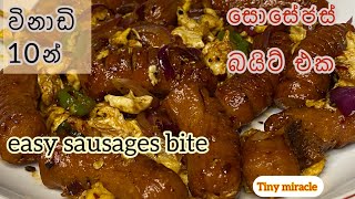 ලේසියෙන්ම හදන්න පුලුවන් සොසේජස් බයිට් එක Easy sausages bite🌭 #srilankanfoodrecipes  🩷Tiny miracle