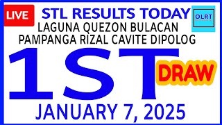 Stl results today January 7, 2025 1ST draw stl batangas quezon