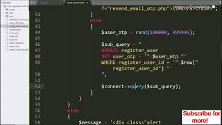 Adding forgot password feature to PHP Registration With Email Verification Using OTP Method project.