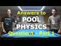 Answers to All POOL PHYSICS Questions - Part 1 - Questions 1-10