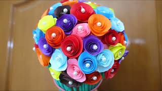 Beautiful Colorful Rose Bouquet | DIY | Make Paper Bouquet in 10 min