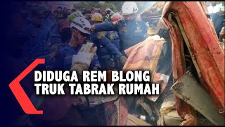 Diduga Rem Blong, Truk Tabrak Rumah