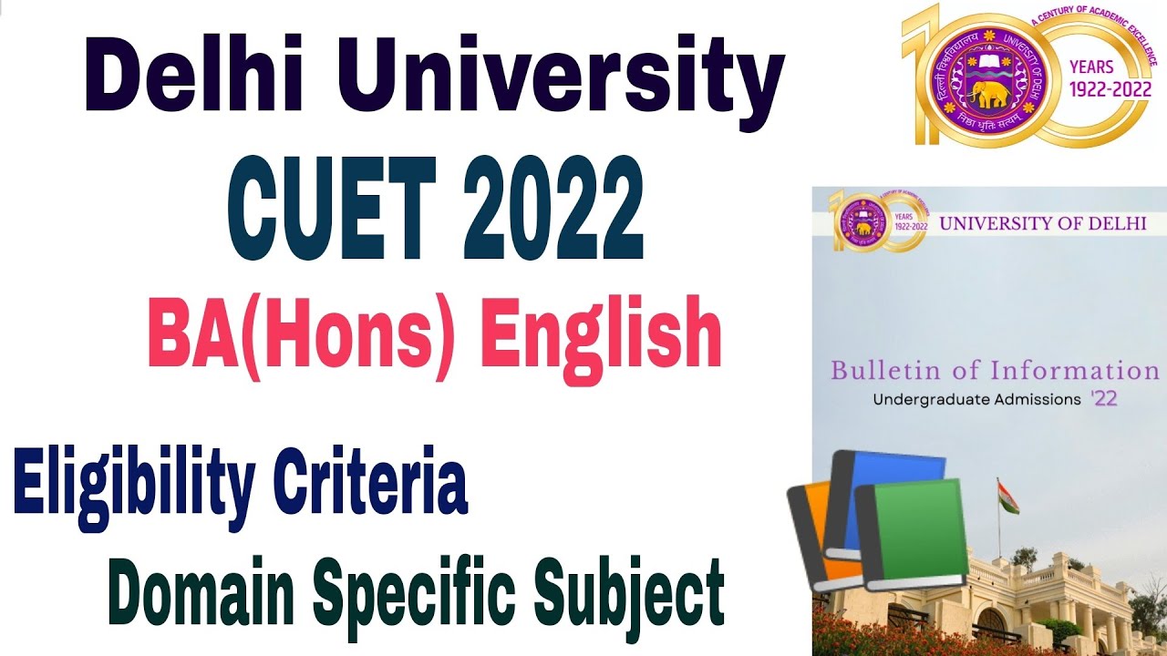 Delhi University BA(Hons) English Admission 2022 Process, Eligibility ...