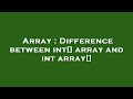 Array : Difference between int[] array and int array[]