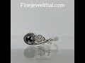 finejewelthai แหวนนิล นิลแท้ แหวนพลอย พลอยเดือนเกิด black spinel onyx silver ring birthstone r1133on