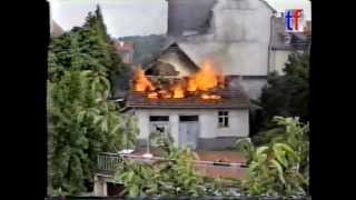 Feuerwehr Stuttgart: Schuppenbrand, 24.07.1990.