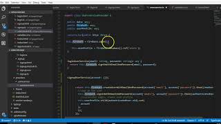 Ionic 3 firebase tutorial 13 create the signup service