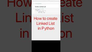 python create linked list