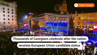 Thousands celebrate Georgian EU candidacy | Reuters