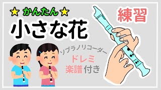 小さな花   リコーダー  楽譜【小学生も吹ける簡単な曲】ドレミ付き