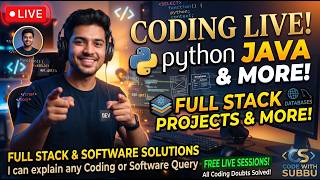 LIVE: Coding Python, Java & Full-Stack Projects! (Ask Me Anything & Doubts Solved) #live#livestream