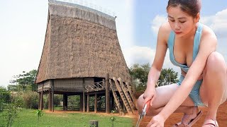 Beautiful Girl Builds Her Dream Log House In The Woods in Just 30 DAYS | Start To Finish