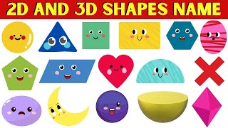 Shapes Name | Learn 2d And 3d Shapes Name For kids | Shapes Name with Pictures In English #shapes