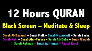 12 hours Quran Black Screen | Black Screen Quran Recitation for Sleep |  شاشة القران السوداء