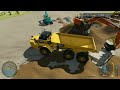 Farming Sim 22 - Hitachi ZX345 Excavator Loading out Cat 745C and Terrafarming with D11 Next Gen