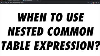 SQL Nested Common Table Expression
