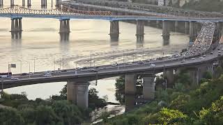 중랑천 하류 한강 합수부 두모교 퇴적지 경관  (겨울철새 흰꼬리수리 도래지), Hangang River, Seoul