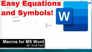 Quickly insert Symbols and Equations in Word