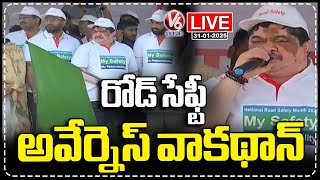 LIVE : Minister Ponnam Prabhakar Participated In Road Safety Awareness Rally Held By Students | V6