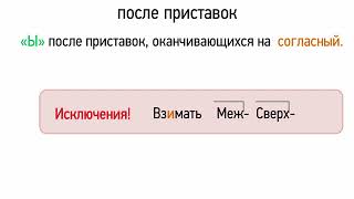 Правописание И-Ы в корне слова после приставок (5 класс, видеоурок-презентация)