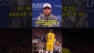 Steph Reacts to LeBron Following Him To Bench 😅 #shorts