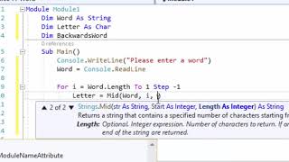 MID String Manipulation VB.NET 2019