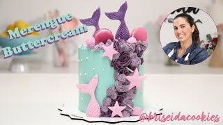 Torta Sirena, cubierta y decorada con Merengue Buttercream, técnica súper fácil y sencilla* Briseida