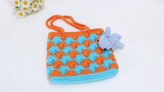 娟娟编织 好看实用的树叶花包包 crochet bag