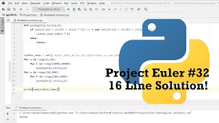 Project Euler Problem #32 Pandigital products, Python fast solution