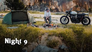 Solo Motorcycle Camping on a Cliff | Nature ASMR | Silent Vlog