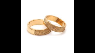 Gold Fingerprint Engraved Platinum Rings for Couples #shorts