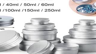 1/5/10pcs 5-250ml Empty Silver Aluminum Tins Cans Screw Top Round Candle Spice Tins Cans with Screw