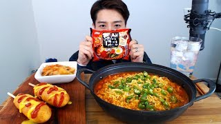 청양고추5개 넣은 틈새라면 매움주의!! 핫도그 먹방 Spicy Noodles Mukbang Eating show