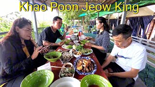 Restaurant with beautiful views in Vientiane, Laos. Eating lunch with cousins.