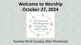 Greenwood United Methodist Church - October 27, 2024 Worship Service