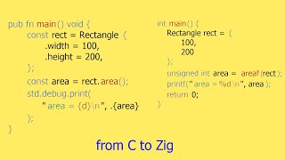 From C programming language to Zig. Struct methods. #ziglang