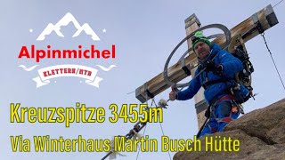 Kreuzspitze 3455m via Winterhaus Martin Busch Hütte im Oktober 2021