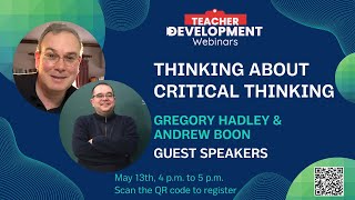 Thinking about Critical Thinking | Gregory Hadley & Andrew Boon