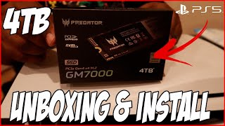 UNBOXING \u0026 INSTALLING Acer Predator GM7000 4TB NVMe Gaming SSD on my PS5 | DezFTW