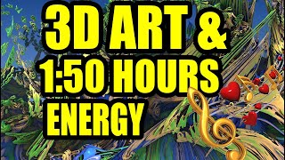 2 Hours Energetic Music and Mandelbulb3D animation