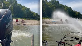 Husband Uses Speedboat To Soak Wife