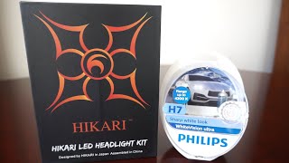 HIKARI 2020 10000lm 6000k LED vs Philips WhiteVision Ultra