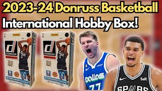 Luka Doncic Case Hit!! 2023-24 Panini Donruss Basketball International Hobby Box! Wemby Hunting!