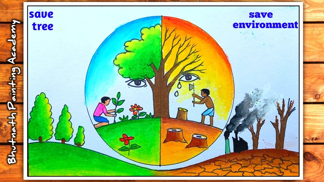 Save Environment Save Nature Poster Chart Drawing For 54 Off