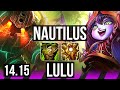 NAUTILUS & Zeri vs LULU & Jinx (SUP) | 6/1/9, 67% winrate | EUW Master | 14.15